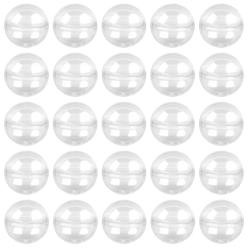 AUEAR , 50 Pack Translucent Small Round Capsules 2 Inch Vending Machine Empty Plastic Gumball Containers for Party Favor Prize - Image 1